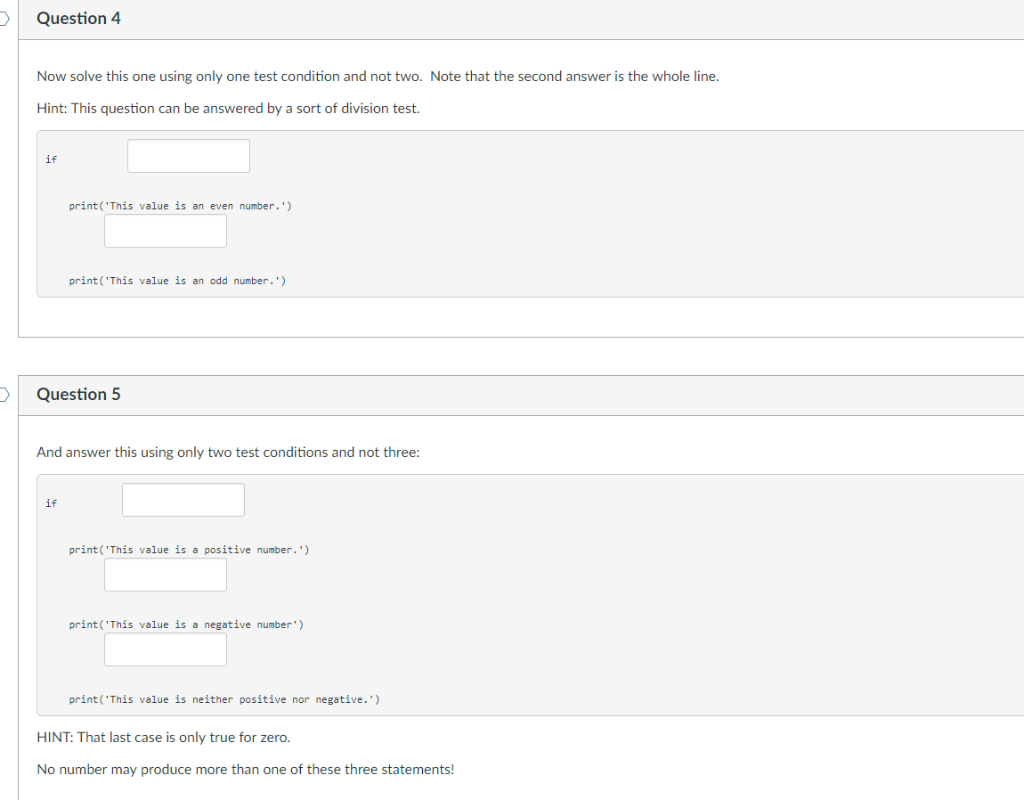 Question 4 Now solve this one using only one test condition