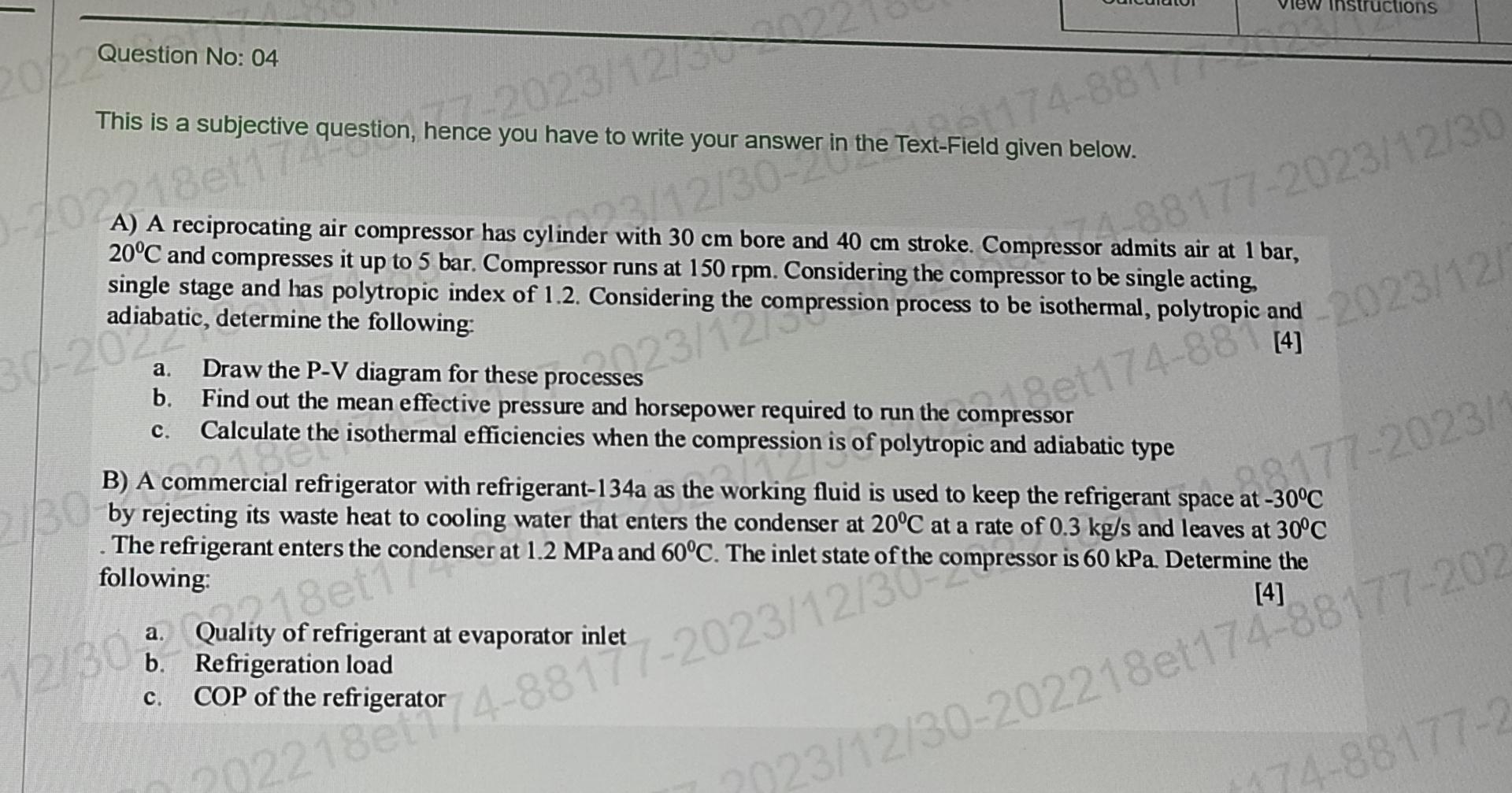  Question No: 04 This is a subjective question, hence you have