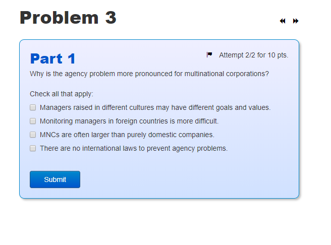 Problem 3 Part 1 Attempt 2/2 for 10 pts. Why is