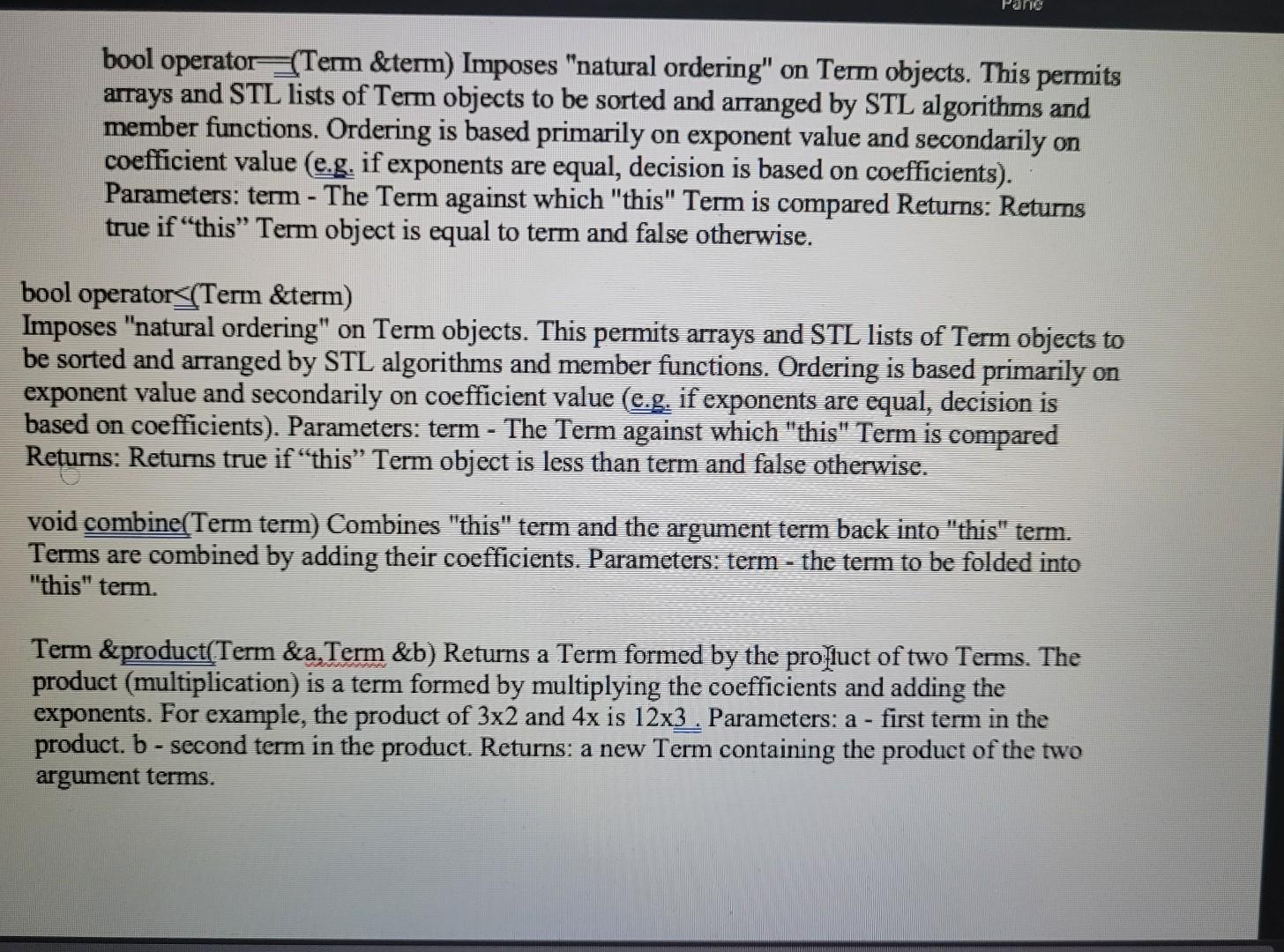 programming assignment, you will use the Standard Template Library to program a