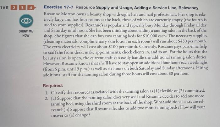  FIVE 2 3 4 o SHOW ME HOW Exercise 17-7 Resource