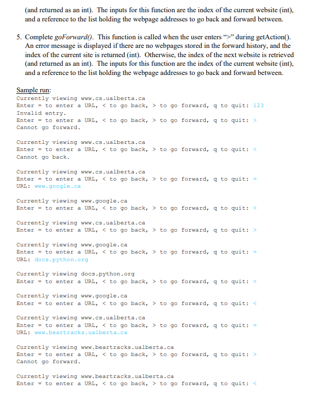 This function prompts the user to enter either a = to enter