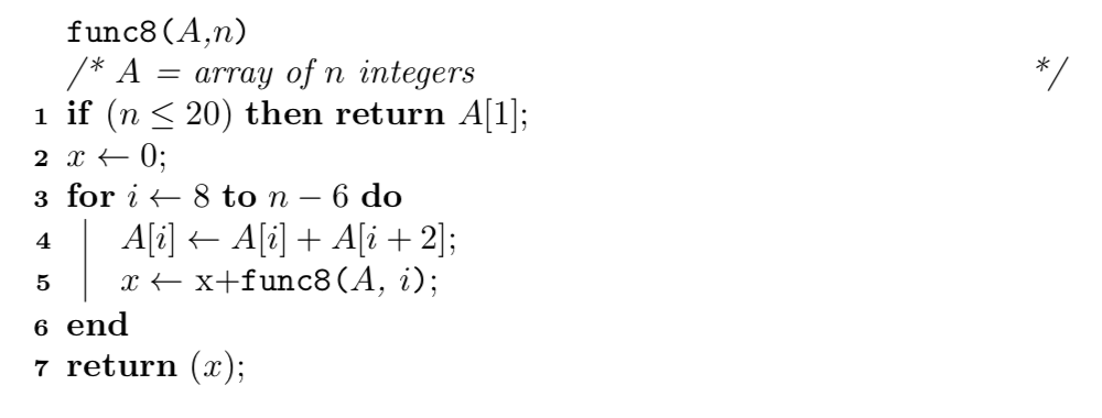 each of the ms and determine the asymptotic complexity of the function