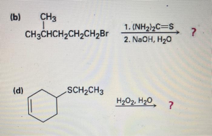  1.(NH2)2C=S2.NaOH,H2O d) H2O2,H2O
