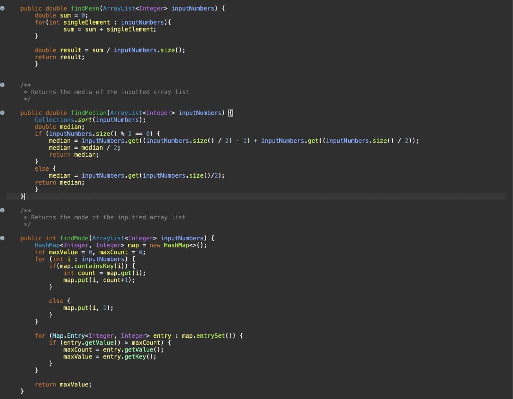  please modify the findMode method to return null if there are