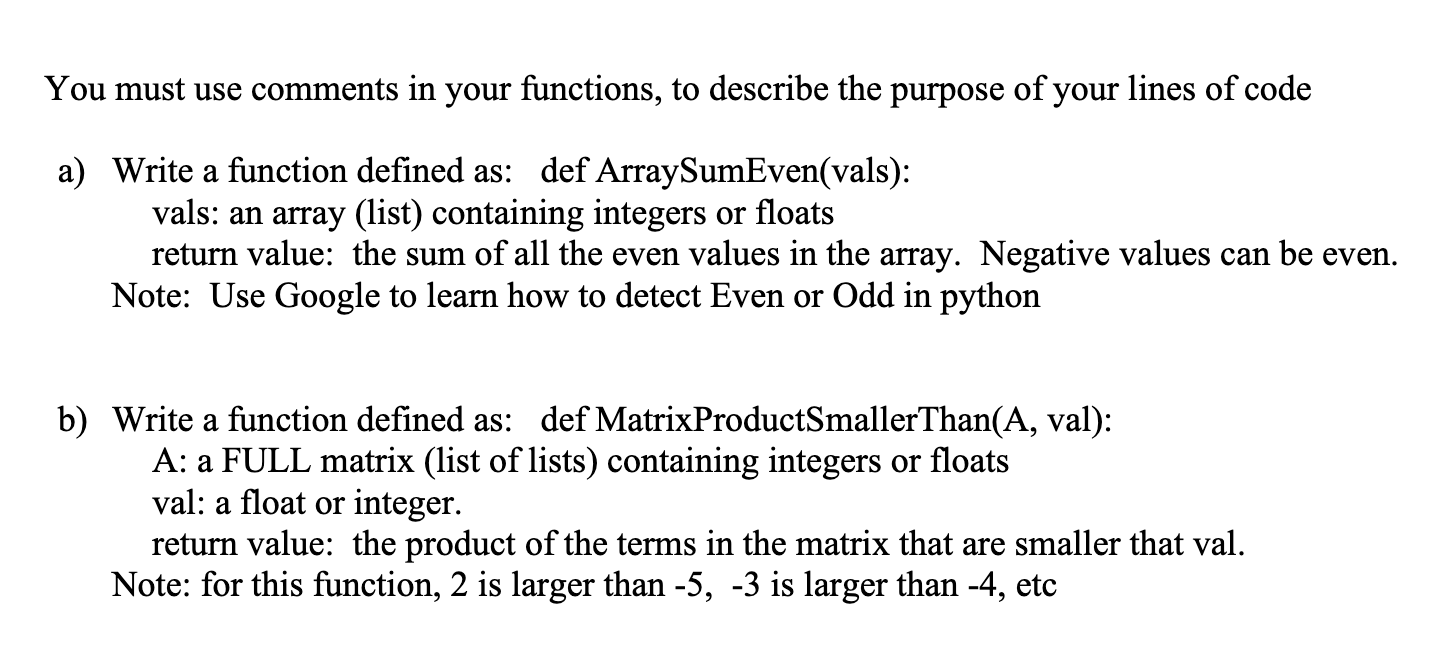 IN PYTHON def main(): # define the variables needed to test the