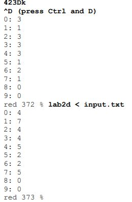 5.2 Implementation name your program lab2D.c use getchar and putchar to read