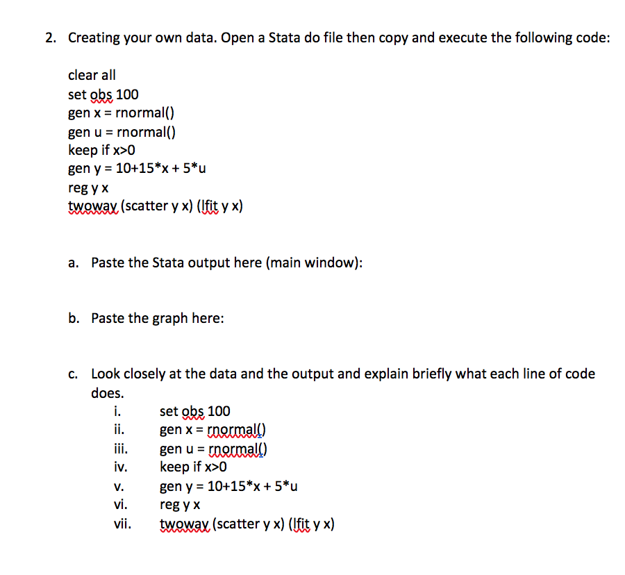  2. Creating your own data. Open a Stata do file then