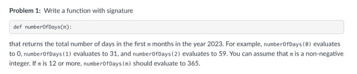 What's wrong with my code? Problem 1: Write a function with signature