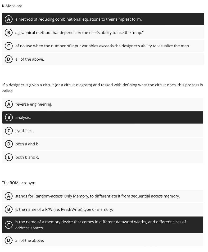  K-Maps are a.A a method of reducing combinational equations to their