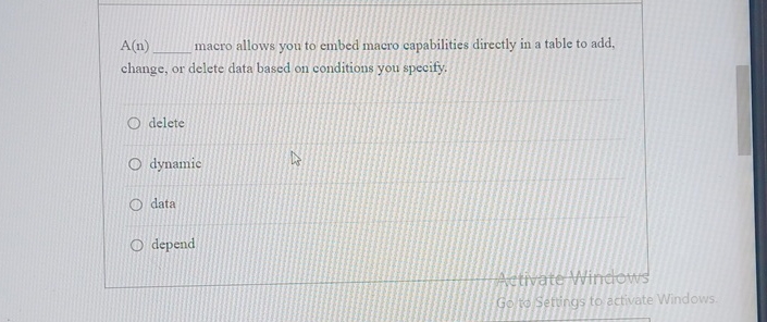  A(n) macro allows you to embed macro capabilities directly in a