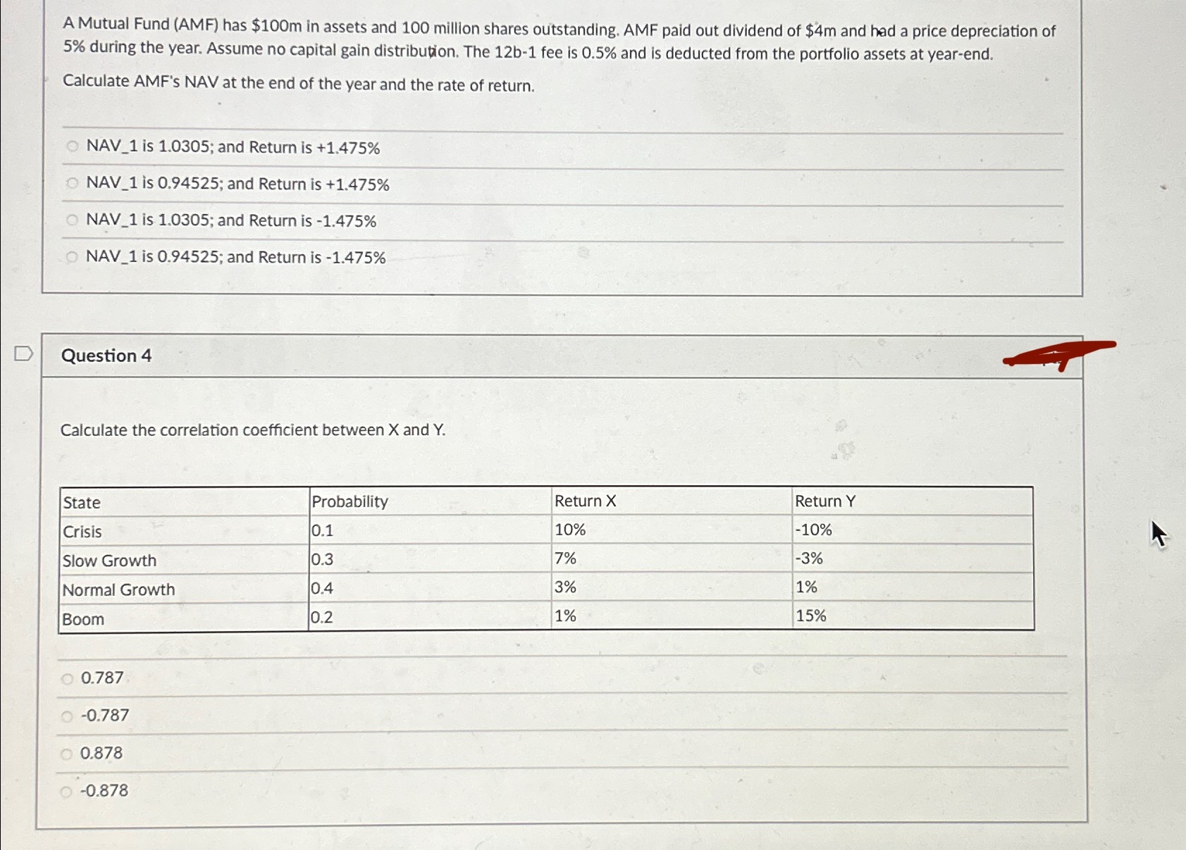  A Mutual Fund (AMF) has $100m in assets and 100 million