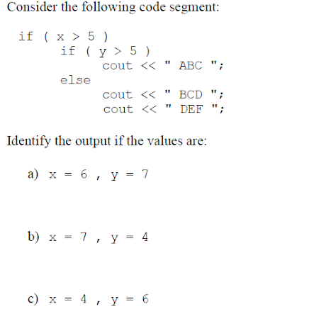 10 } while(index 4); 11 12 cout b) && (c = -a)