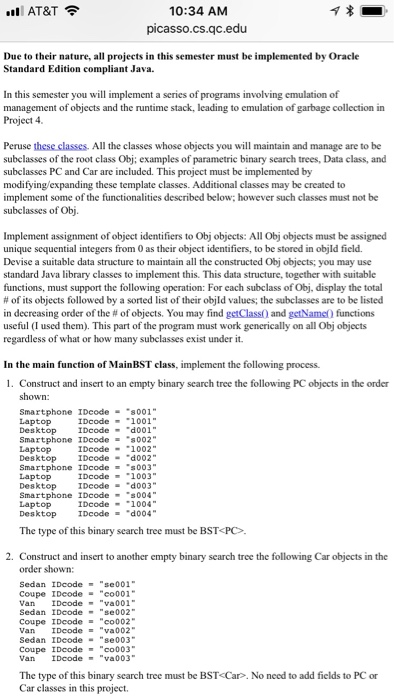  Classes of the code should look like or close to following