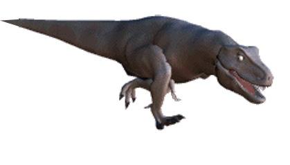 girl, a dinosaur, and a moving background. The relative positions of the