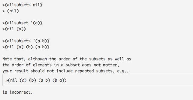 the basic ones like cons car cdr defun append if Write the