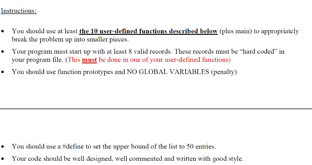 a program that i made in the past but the instructions request