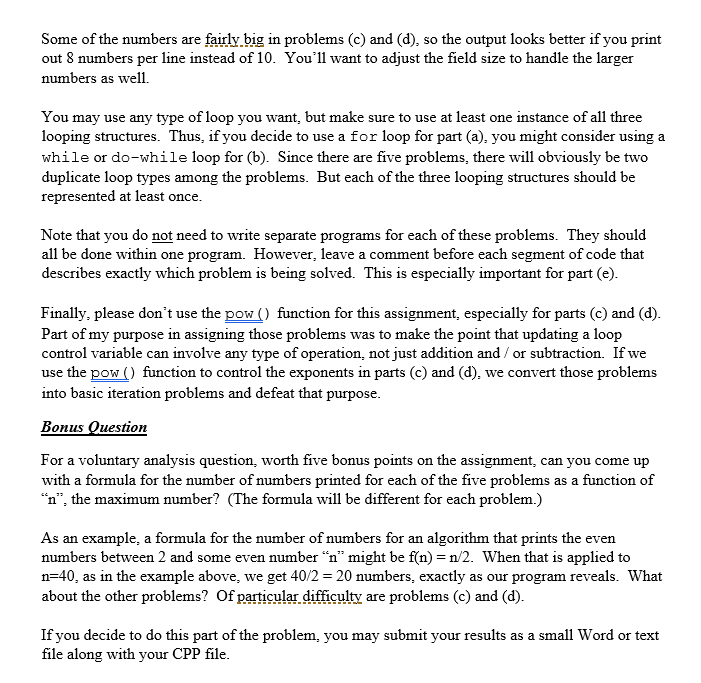 in the labs and lecture, here are some small looping problems for