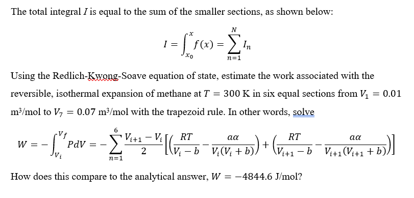 of a function that would be difficult to solve analytically. The trapezoid