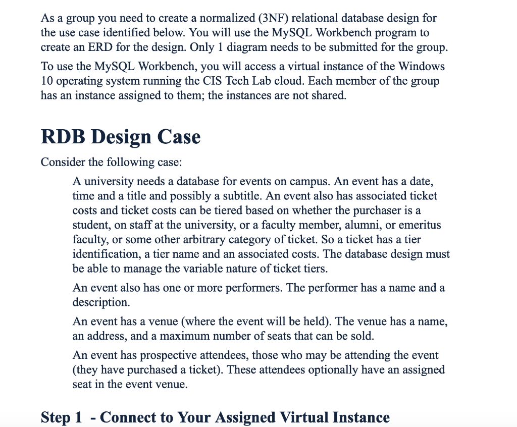sql project help As a group you need to create a normalized