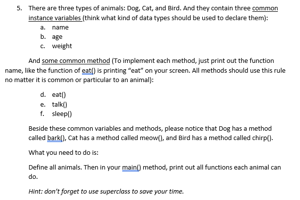  I need this in JAVA please! There are three types of