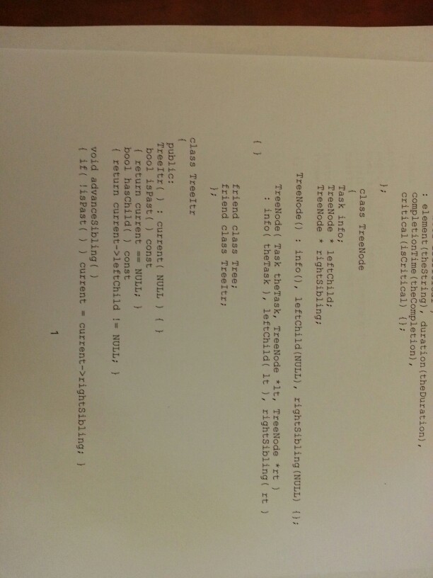 public: string element; int duration; int completionTime; bool critical; Task() : element(""),