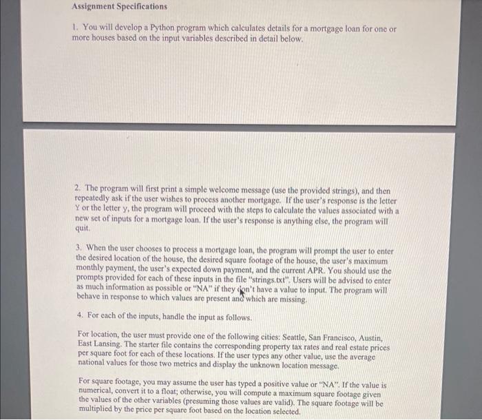  Can you provide in python 1. You will develop a Python