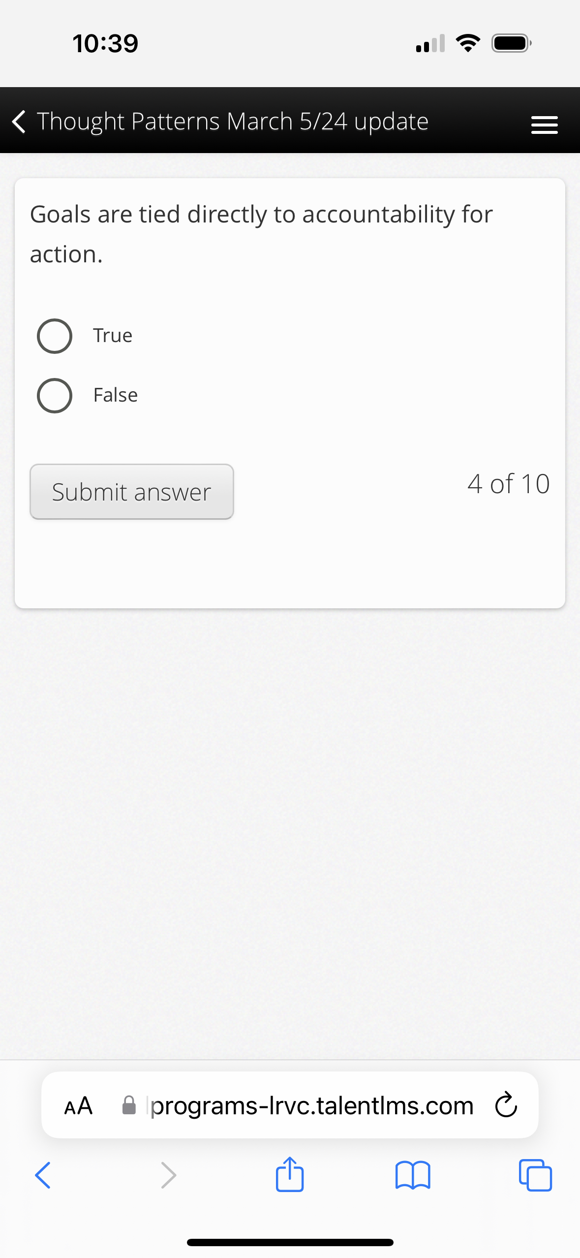  10:39 Thought Patterns March 5/24 update Goals are tied directly to