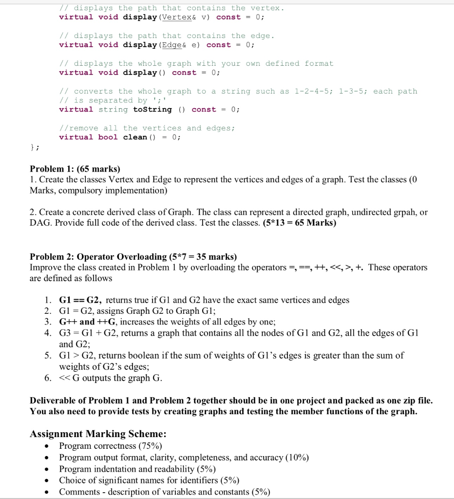.cpp for classes). Thanks. Problem statement A Graph is formally define as