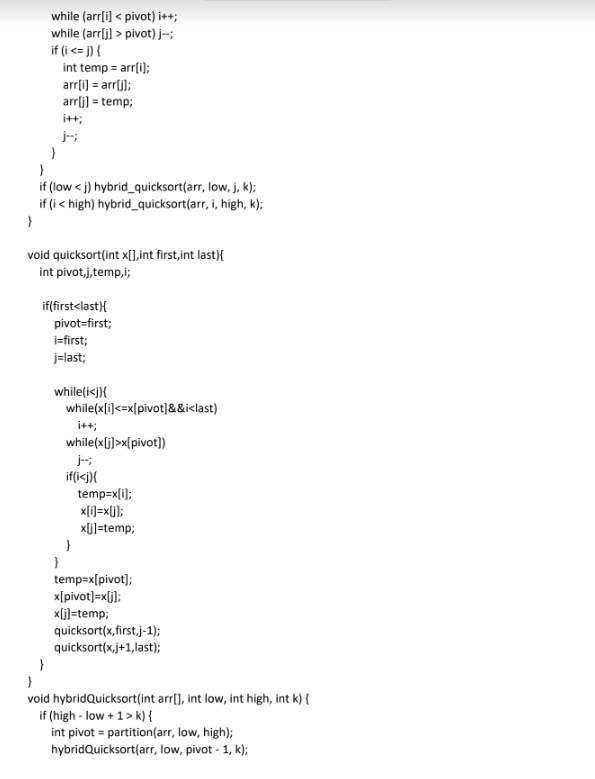 algorithms for different values of k(k={10,20,50,100,}) and different array sizes n(n={20,100,1000,10000}). Find