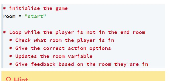 on our code that tracks which room the player is in so