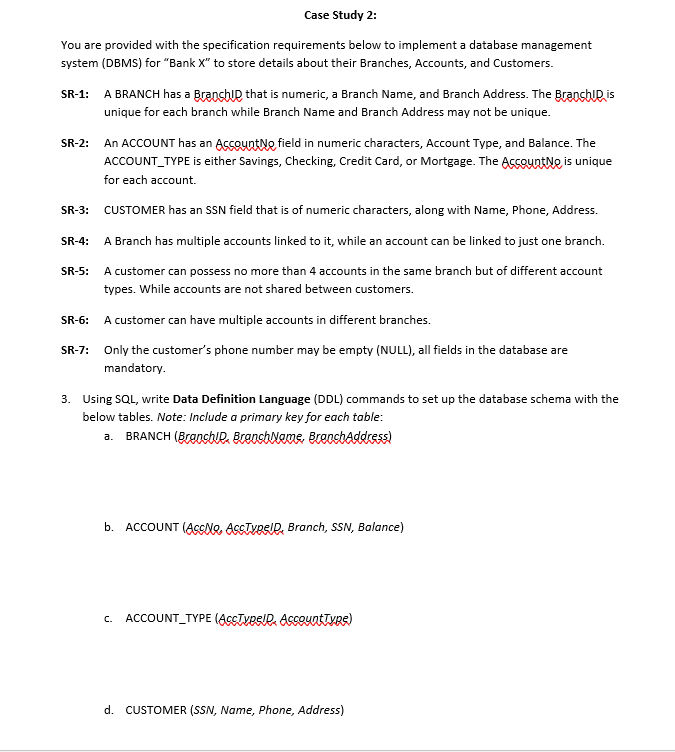  You are provided with the specification requirements below to implement a