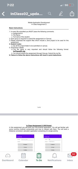  7:22 5G InClass02_upda... a Mobile Application Development In Classignment Basic Instructions: