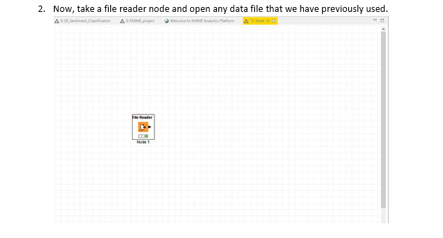  Now, take a file reader node and open any data file