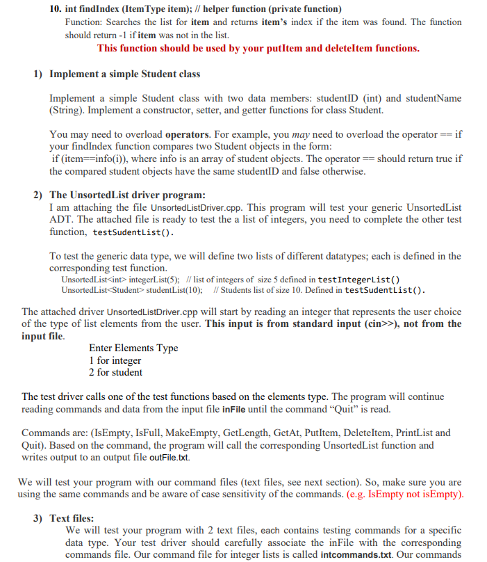 of the List ADT. - Practice implementing generic data types as template.