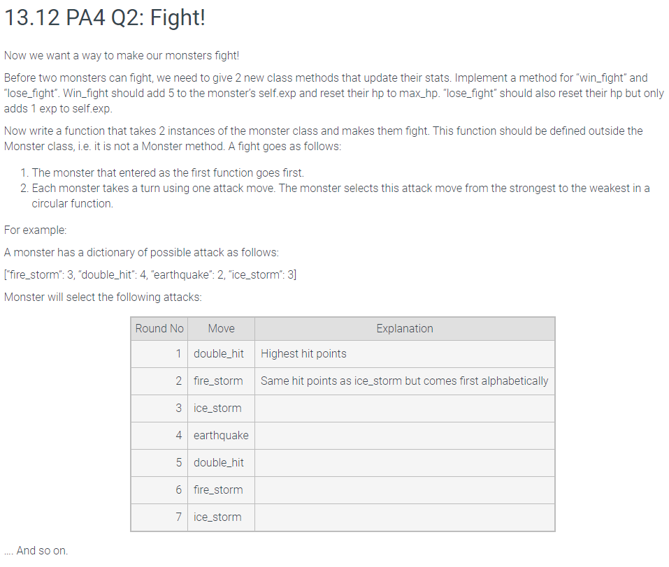  class Monster(): def __init__(self, name, hp=20): self.exp = 0 self.attacks =