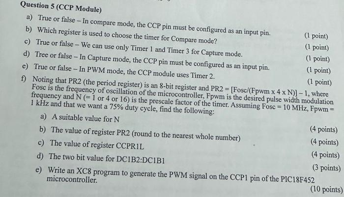 this is for microcontrollers a) True or false - In compare mode,