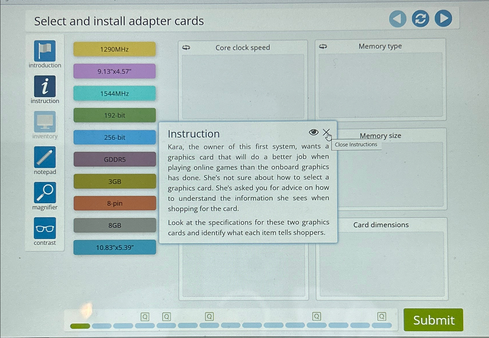  Select and install adapter cards ( (3) 1290 MHZ Core clock
