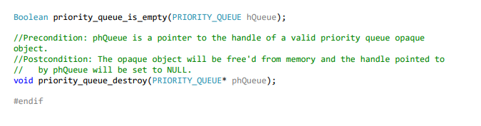 queue.c, for the interface in the given header file, priority queue.h. Turn