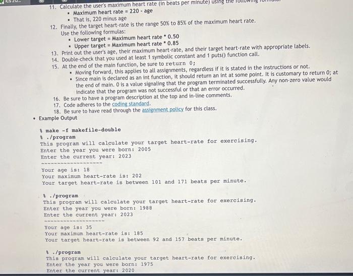 target heart-rate for exercising given their year of birth and the current