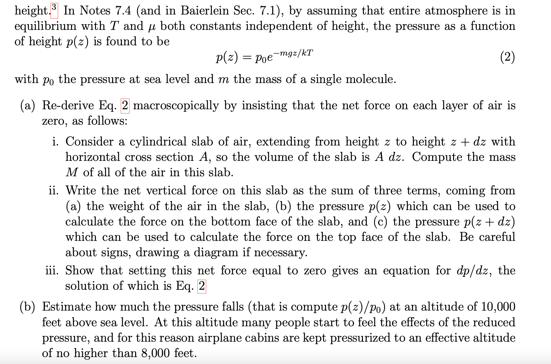 each layer of air is zero, as follows: i. Consider a cylindrical