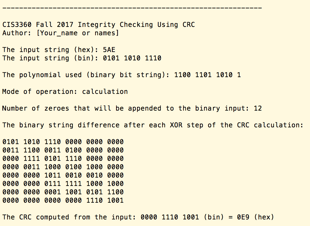 we discussed in lecture. In "calculation" mode, the program will calculate the