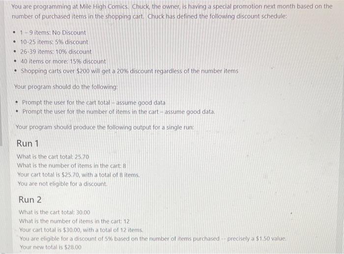 output for the sample runs BY USING THE ASSUPTIONS. I have posted