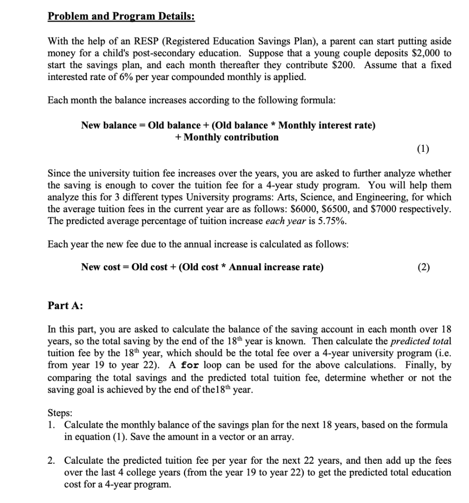 Just do it Part B Problem and Program Details: With the help