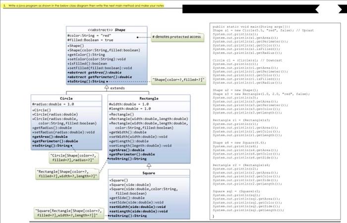  write a java program as shown in the below class class