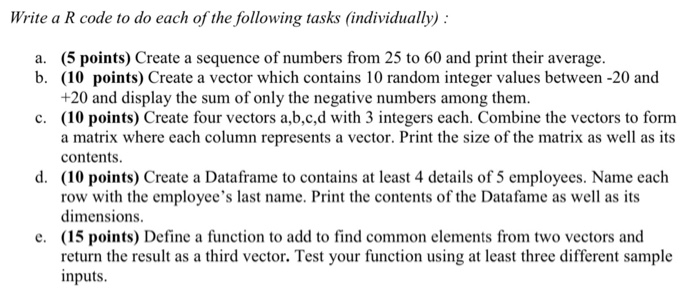 Note: Please show your code as well as the output. Thank you!