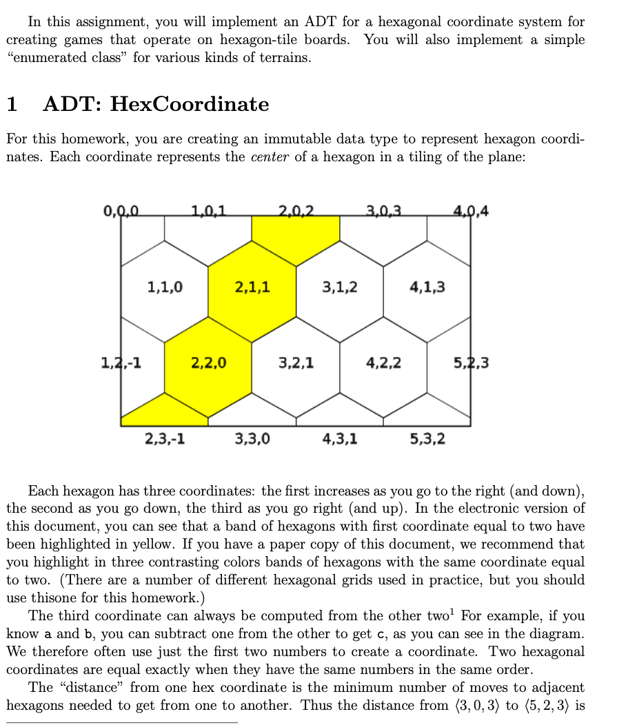  JAVA CODE ---------------------------------------------------------------------------------------------------------------------------------------- public void test() { HexCoordinate h = new