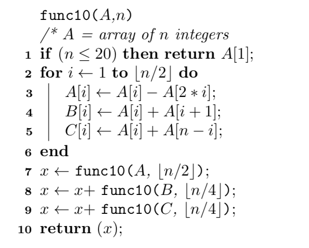 each of the ms and determine the asymptotic complexity of the function