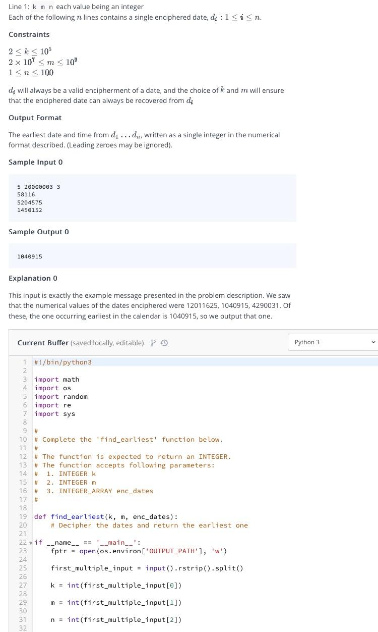 output against all test cases possible within the constraints highlighted. The runtime