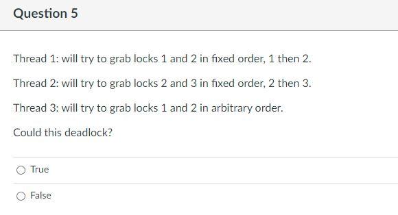  Thread 1: will try to grab locks 1 and 2 in